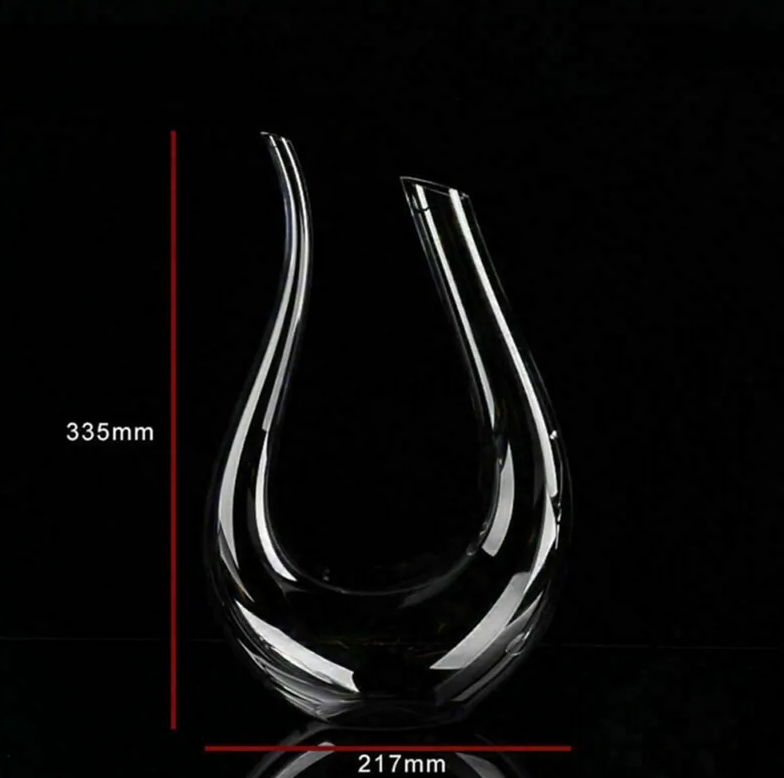 Decantador de vino de cristal en forma de U de 1500 ml