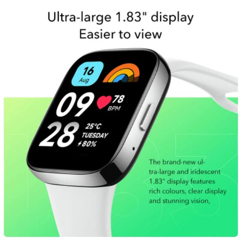 Global Version Xiaomi Redmi Watch 3 Active 1.83" Display Bluetooth Phone Call 5ATM Waterproof Supports 100+ Fitness Modes